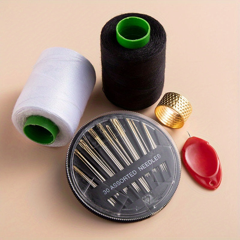 5pcs Sewing Kit & Thread With Needles Thimble Needle Threader Stitching