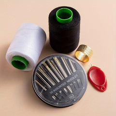 5pcs Sewing Kit & Thread With Needles Thimble Needle Threader Stitching