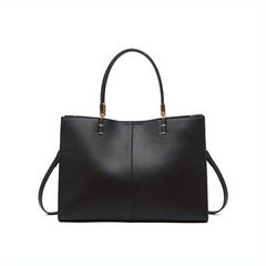 Crocodile Pattern Cowhide Handbag with Detachable Shoulder Strap