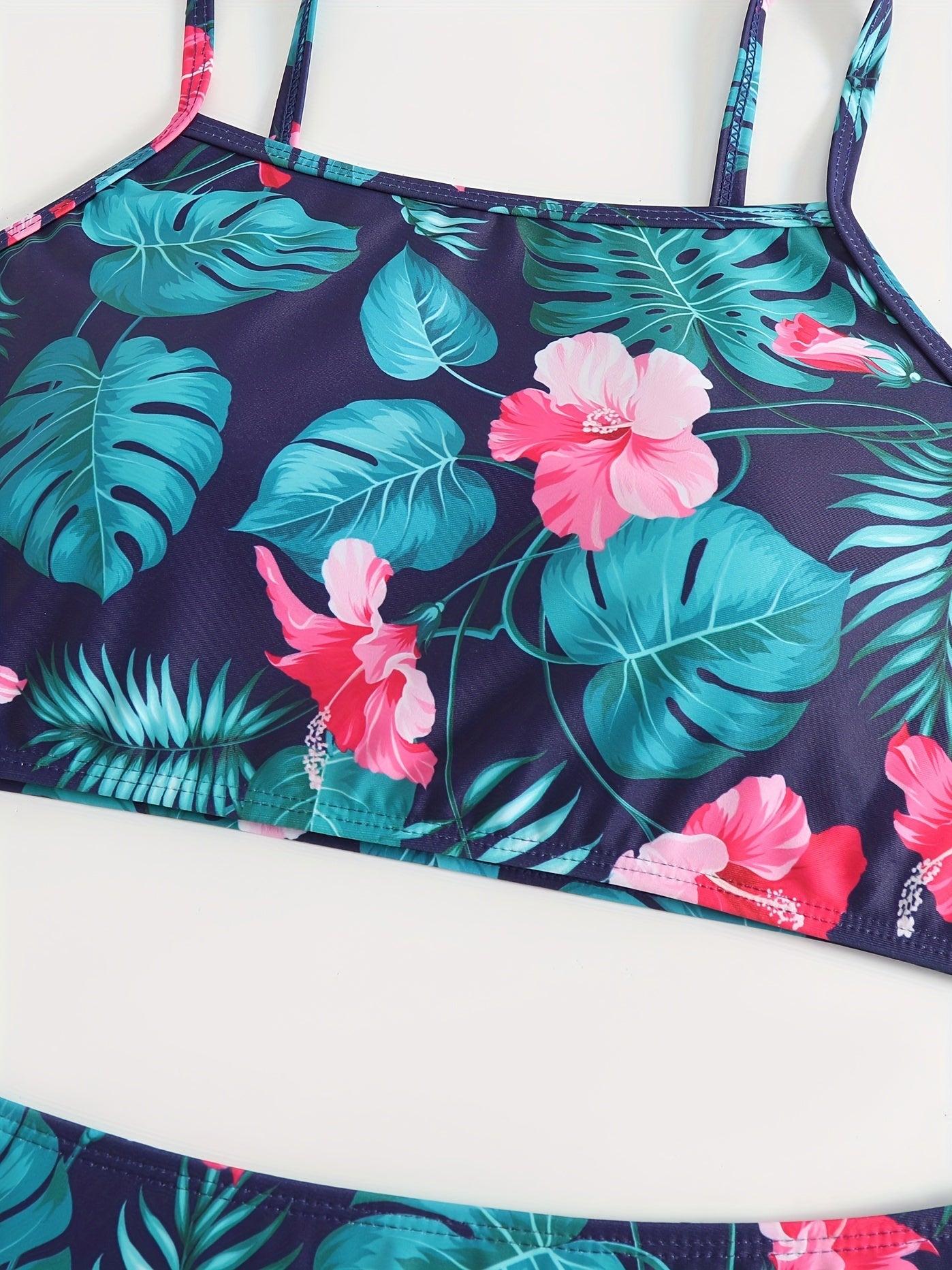  Tropical Print Swimsuit Set