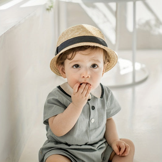Baby Sunshade Straw Fisherman Hat for Summer