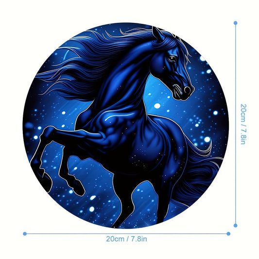 Cartoon Horse Pattern Round Mouse Pad for Office Computers Laptop