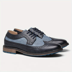 Men's Splicing Brogue Lace up Oxford Shoes