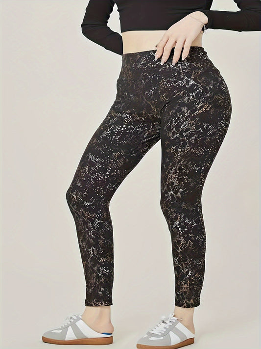 Women's Plus Snack Print High Stretch Leggings