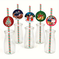 Christmas Party Straws Santa Snowman Straws Pack of 24