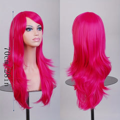 Long Curly Synthetic Wig With Bangs for Halloween Cosplay