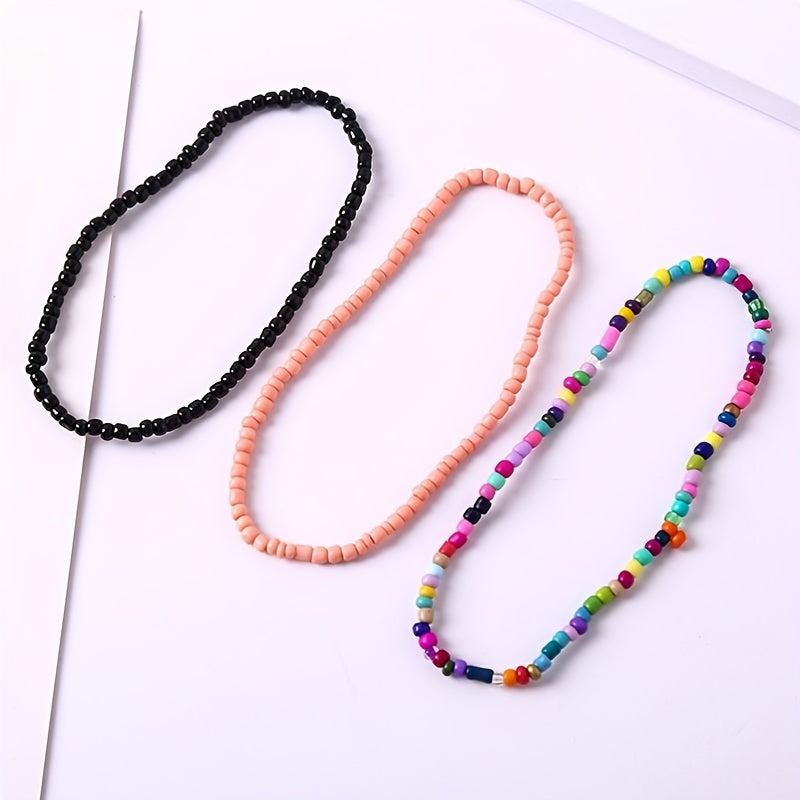 10pcs Bohemian Rice Bead Bracelet Anklet Girl's Gift