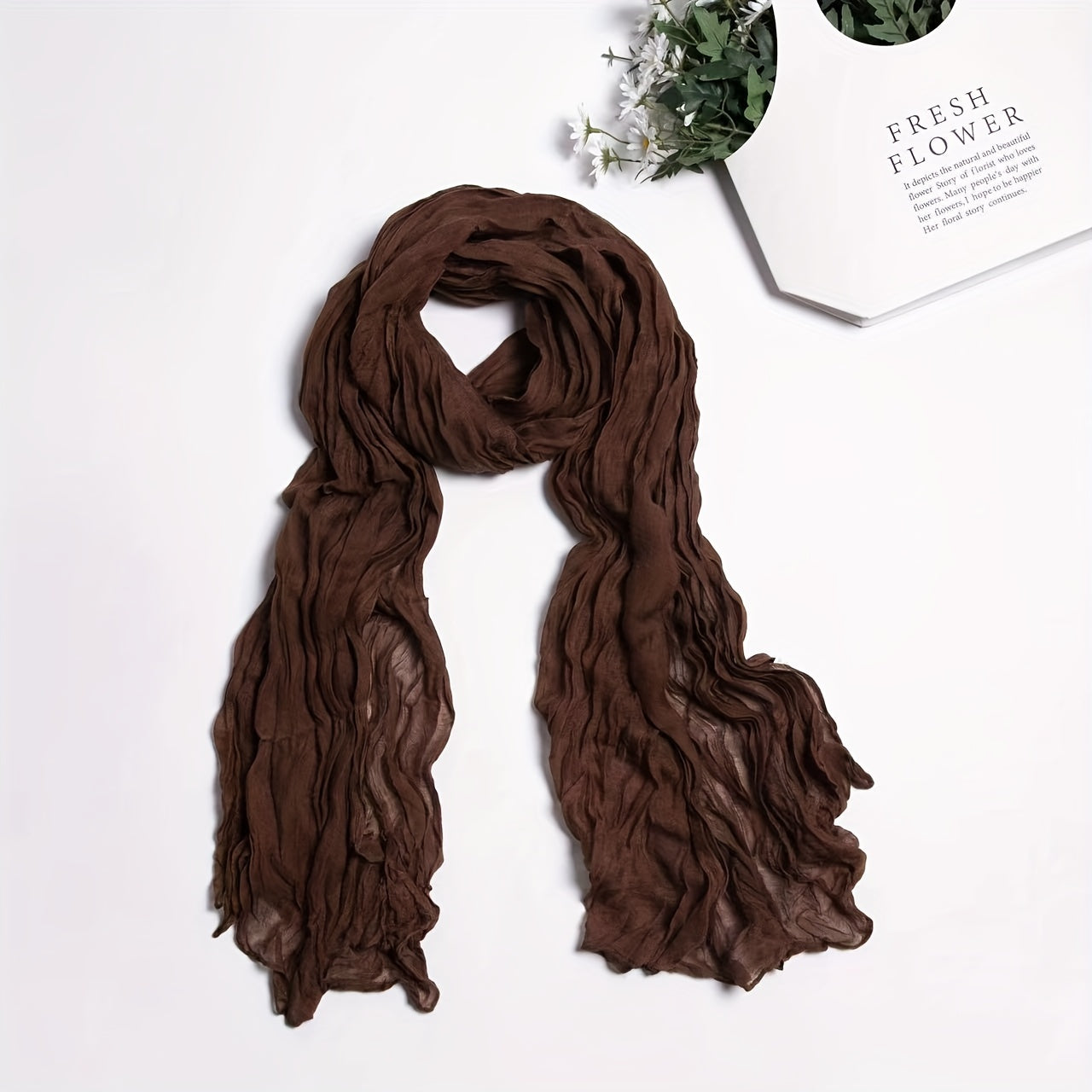 Vintage Crinkle Scarf Distressed Tie Dye Warm Shawls Neckerchief