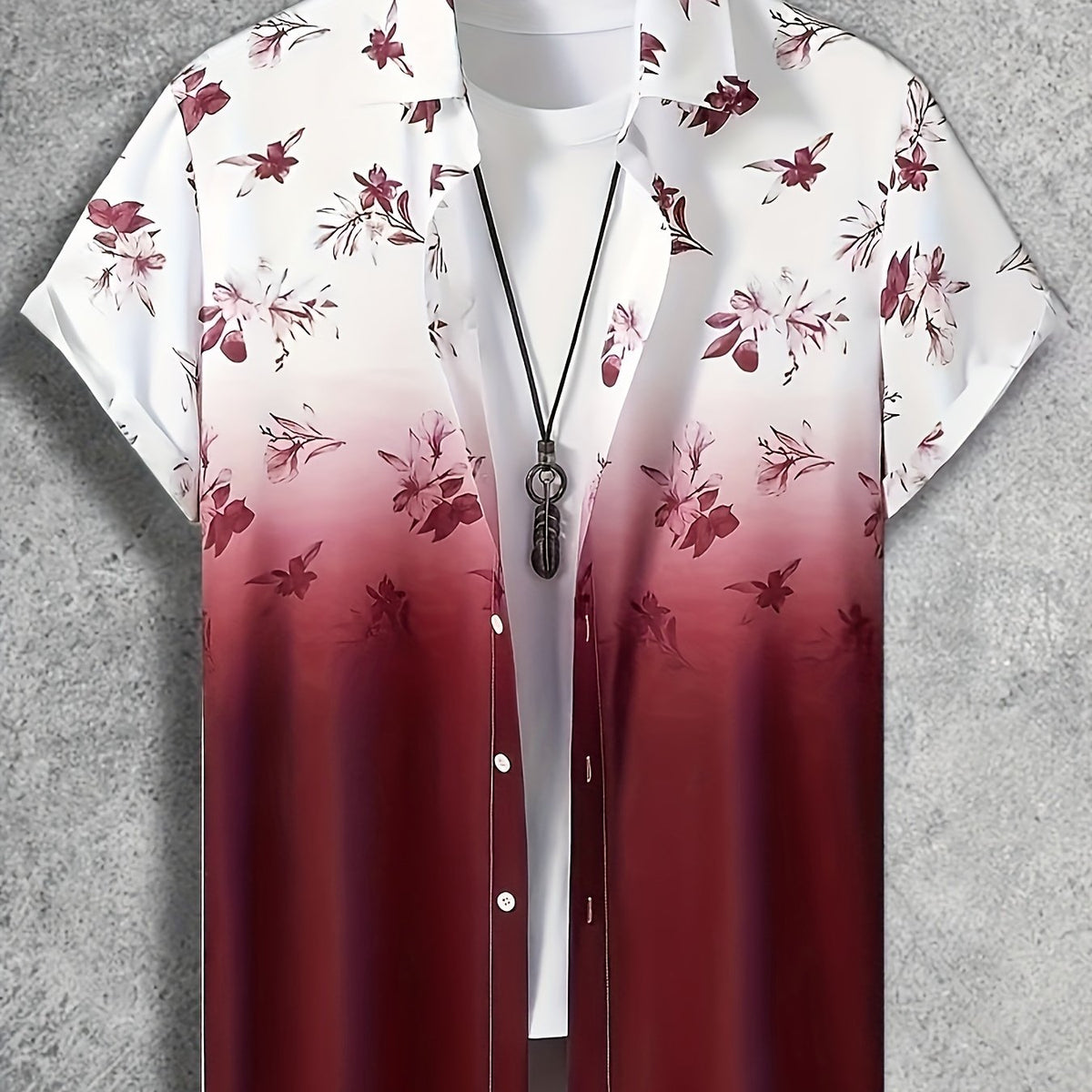 Men's Floral Graphic Button Up Shirt