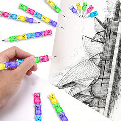 12pcs Stackable Bear Pencils Back to School Supplies Kids Party Favors