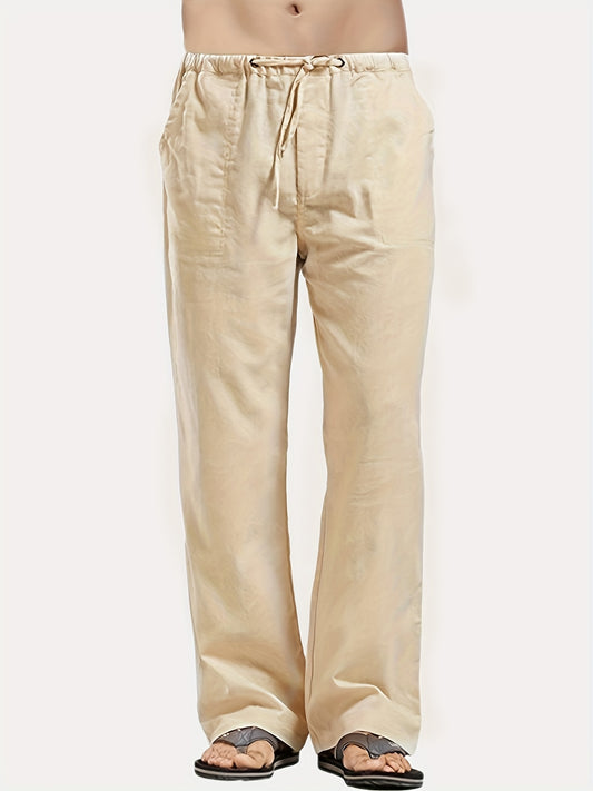 Men's Breathable Cotton Joggers Classic Drawstring Pants