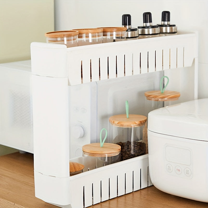 1pc Slot Pulley Storage Rack Multifunctional Plastic Storage Rack