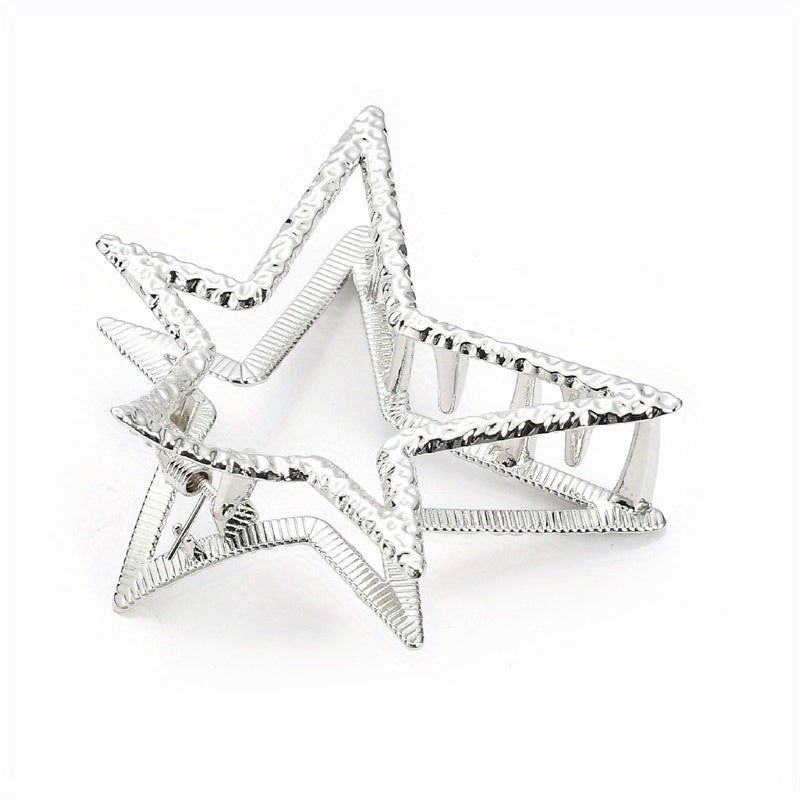 Y2K Metal Star Hair Claw Shark Claw Mini Hair Clip