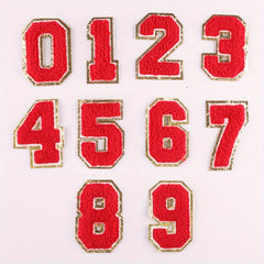 Letter Number Embroidered Iron On Patches for Jackets Hats Bags