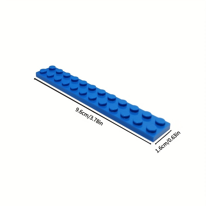 30pcs 2x12 Low Brick Building Blocks Durable ABS Plastic 6 Colors Gray Red Yello