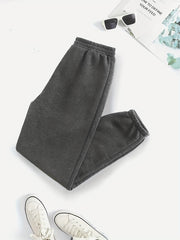  Solid High Rise Jogger Trousers