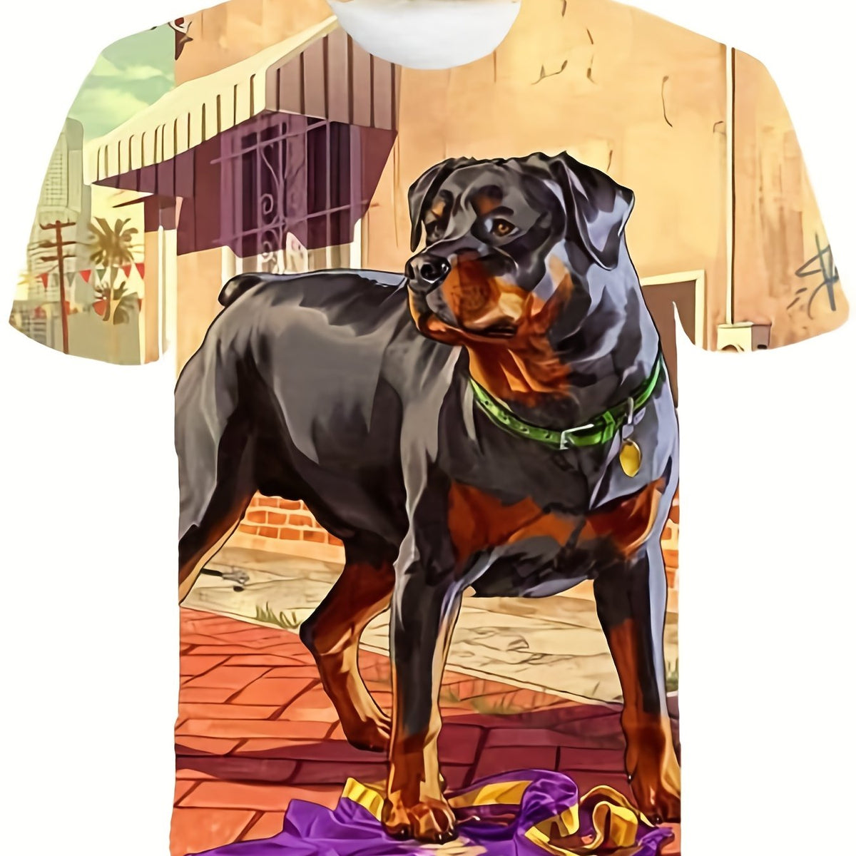 Cartoon Dog Graphic T shirt for Boys 3D Print Breathable Stretchy Tee for Summer
