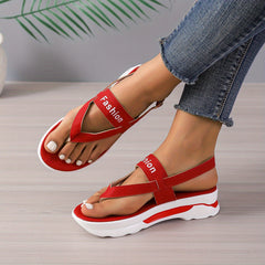 Women's Platform Thong Sandals Ankle Strap Slingback Sandals