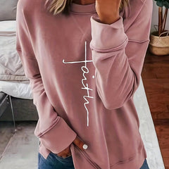 Letter Print Pullover Sweatshirt Casual Drop Shoulder Sweatshirt