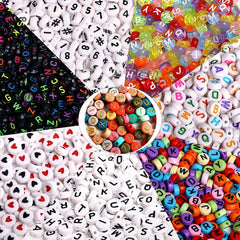 300pcs Round Letter Beads Acrylic Alphabet Number Beads For DIY Jewelry Making