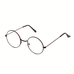 Round Clear Lens Glasses For Women Men Students Metal Myopia Spectacles