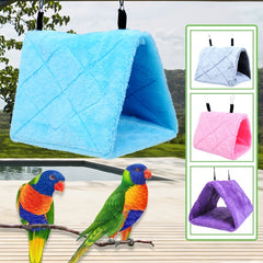 Parrot Bird Triangle Shape Fleece Hanging Bed For Parroket Winter Warmth