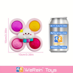 Suction Cup Spinner Toy Soft Silicone Fidget Spinner for Infants & Toddlers