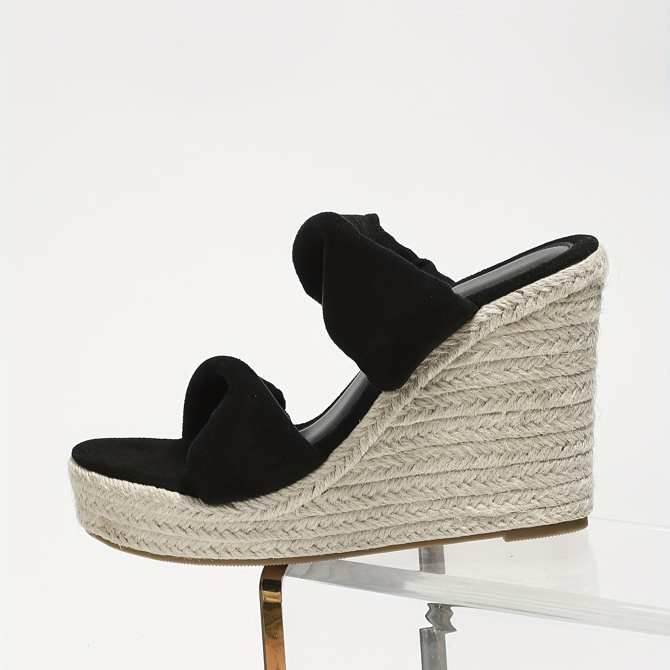 Women's Espadrille Wedge Sandals Twist Knot Slip On High Heels