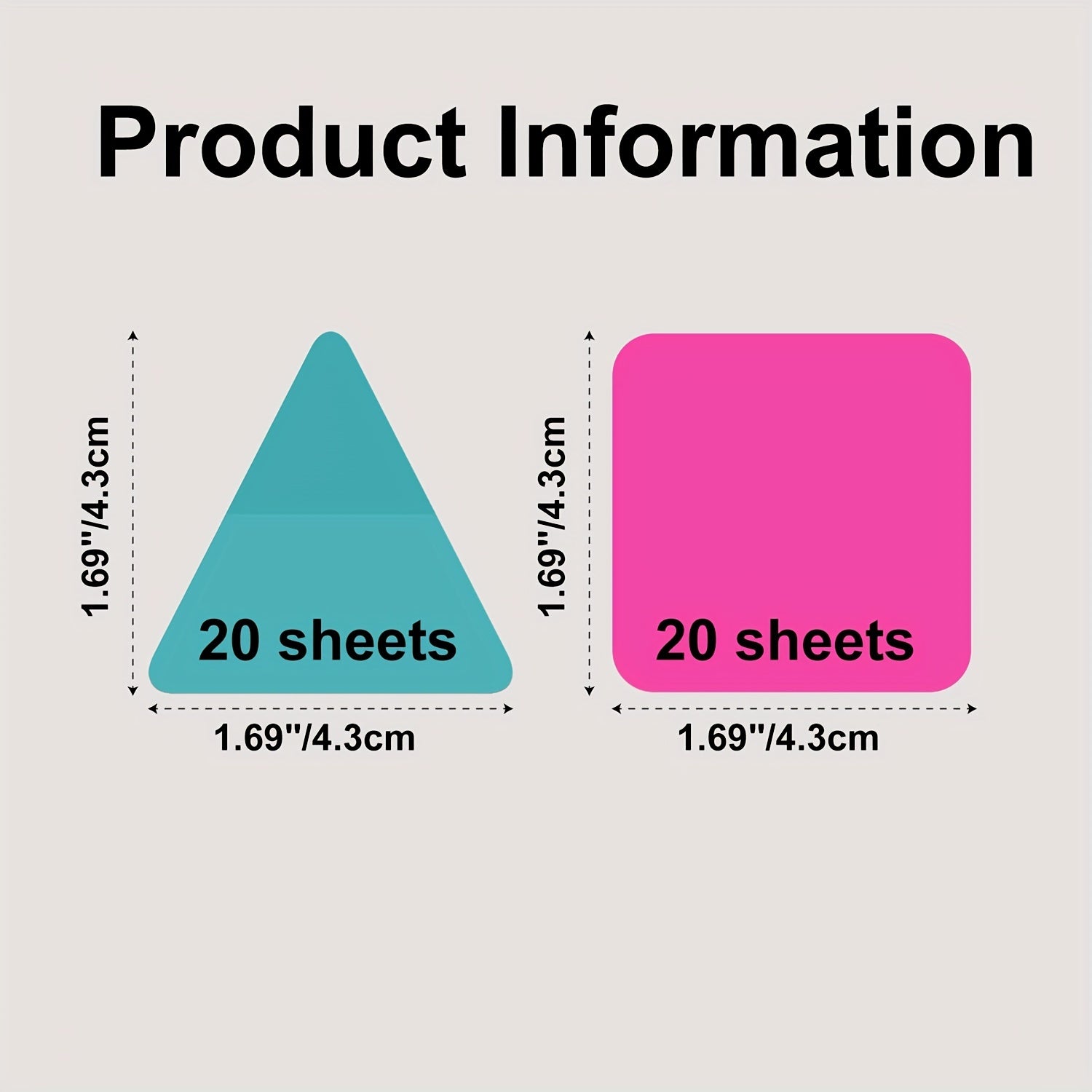 160 Sheets Transparent Sticky Notes 4.29x4.29 Cm, 8 Pads Waterproof