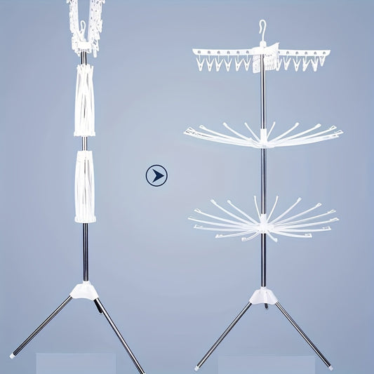 Foldable Clothes Drying Rack Mobile Towel Laundry Stand