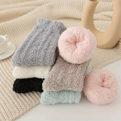 6 Pairs Thickened Fuzzy Socks Warm & Cozy Women's Stockings