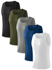5Pcs Men's Training Tank Top Sleeveless Shirt For Gym Workout