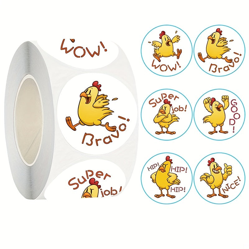 500 Pcs Rooster Funny Gift Wrapping Stickers Wedding Decorative Envelope Sealing