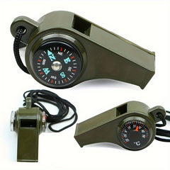 3Pcs Survival Whistle with Compass Thermometer for Outdoor Camping Hiking
