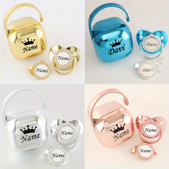 Personalized Baby Pacifier Set with Name, Box & Clip