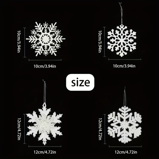 3 Christmas Snowflake Hanging Decorations for Tree & Venue