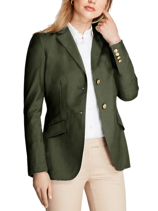 Solid Long Sleeve Work Office Blazer Women's Clothing