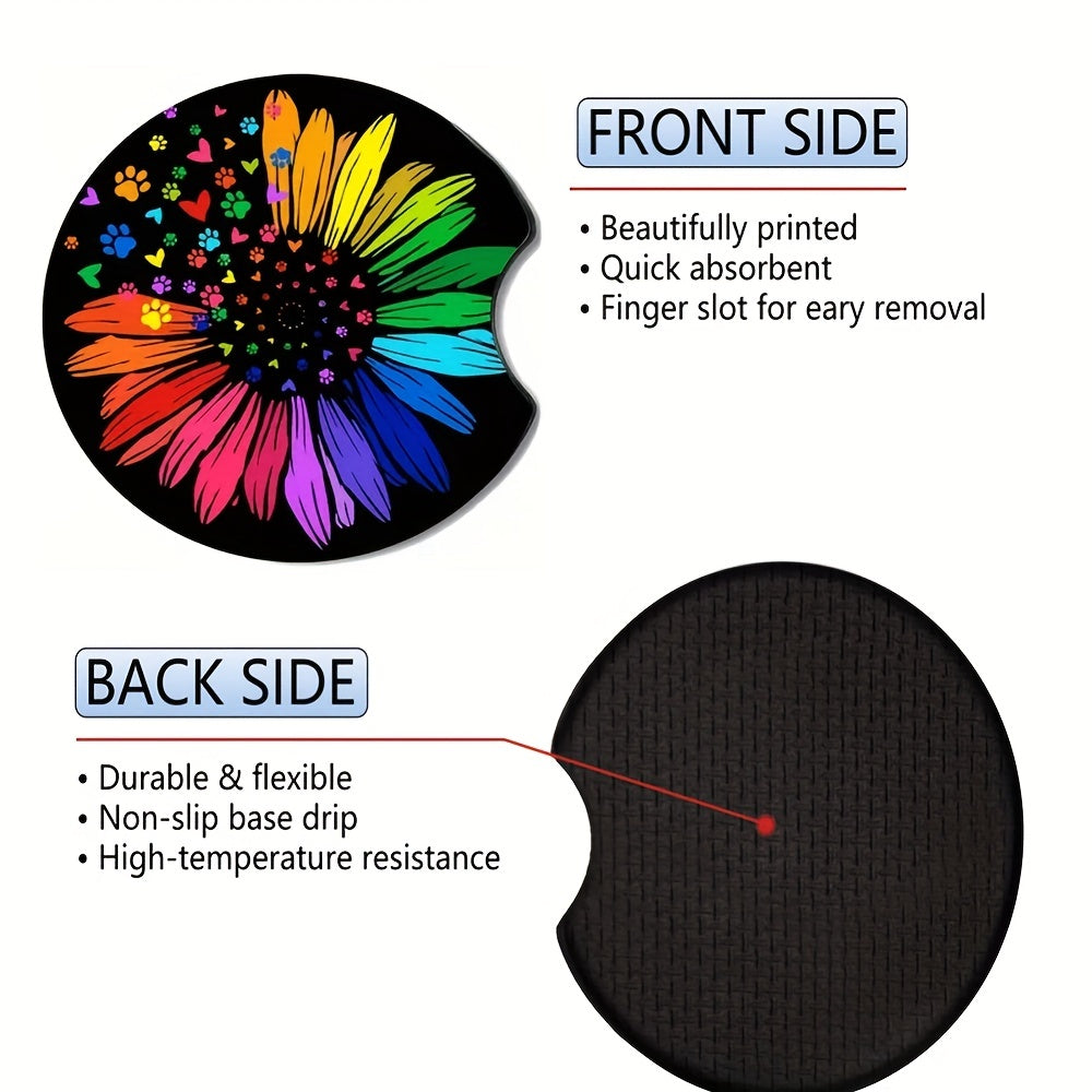 Car Coasters Absorbent Cup Holder Accessories 1pc