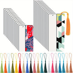 30 Sublimated Blank Bookmarks Double sided Heat Transfer Printed DIY Bookmarks