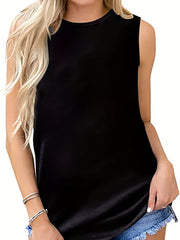 Women's 2 Pieces Tank Tops Crew Neck Sleeveless Casual Summer Tank Tops