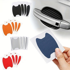 8pcs Carbon Fiber Car Door Handle Protector Anti Scratch Sticker