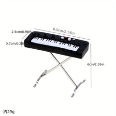 Mini Piano & Key Keyboard Set for Dollhouse Scenes