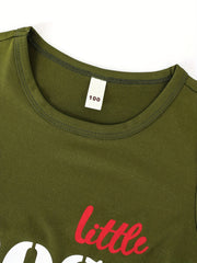 2pcs Boys Casual Round Neck T shirt & Shorts Set Clothes