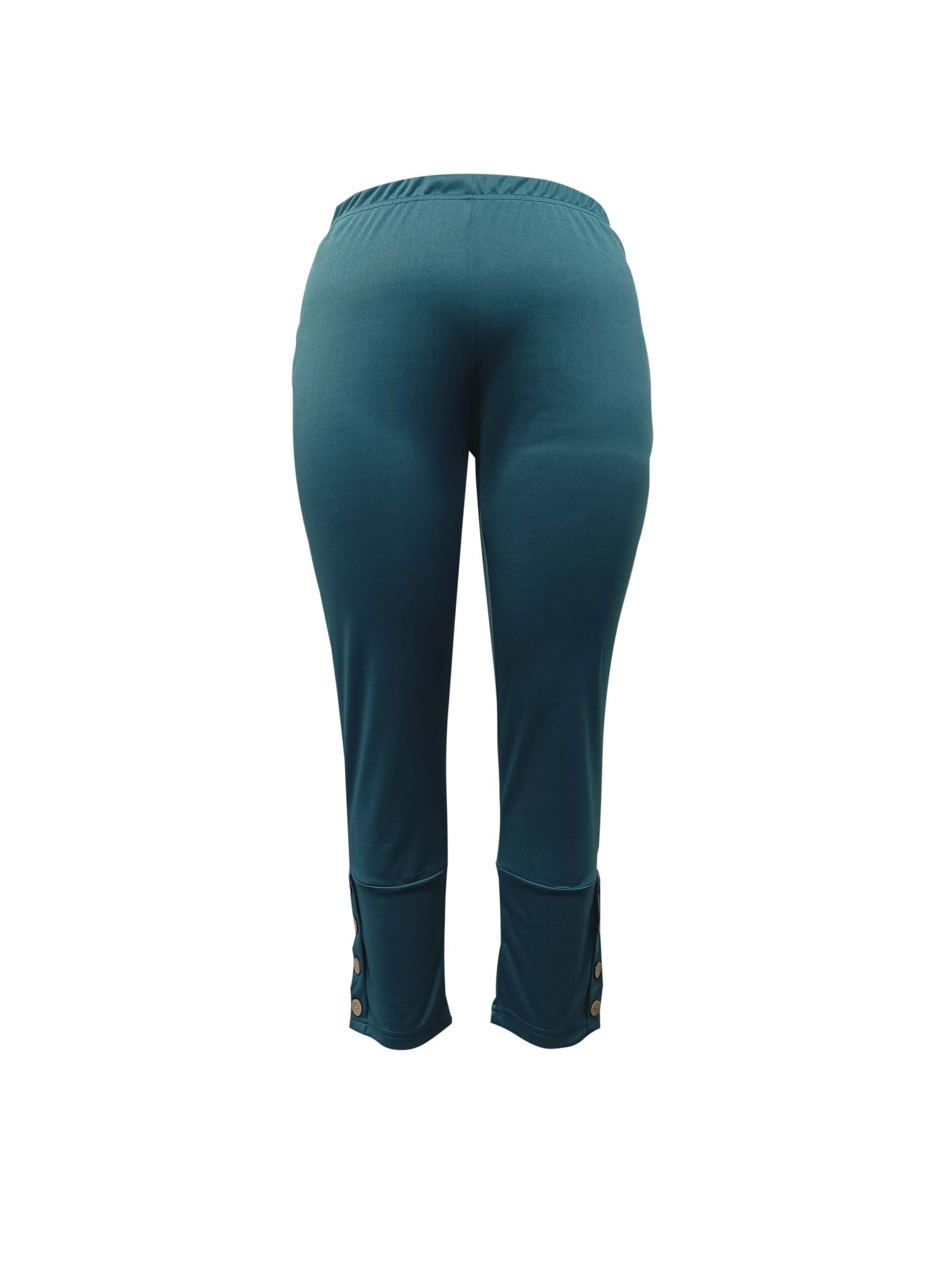  Button Decor High Rise Skinny Trousers