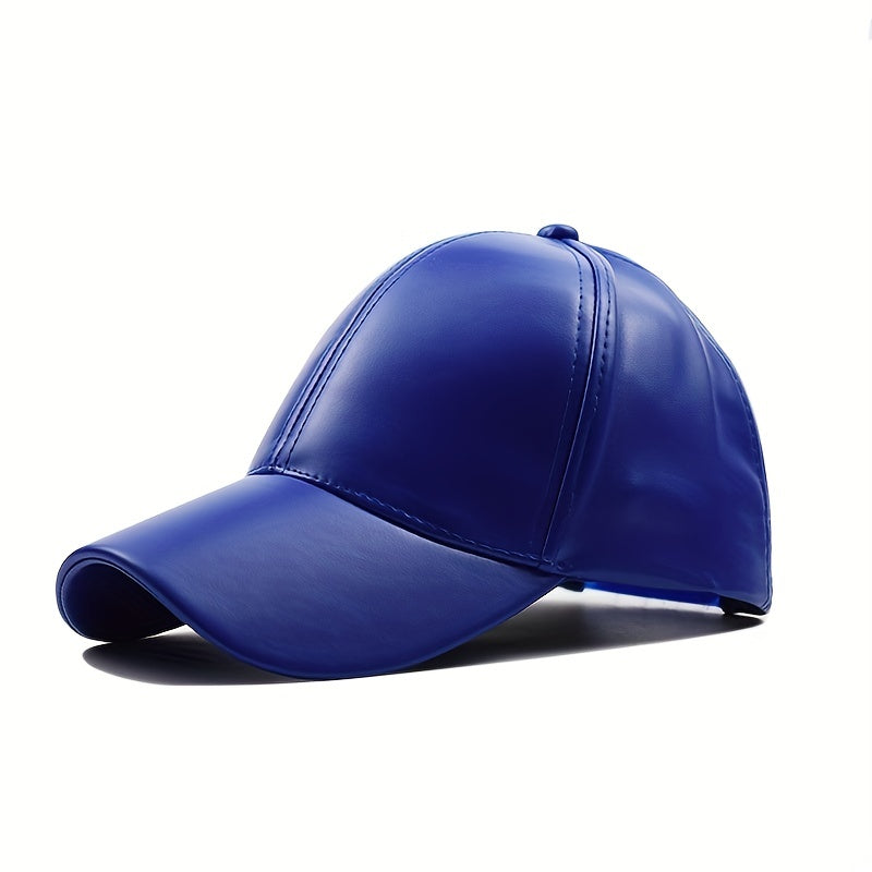 Unisex Outdoor PU Solid Baseball Cap | Smooth Leather All-match Dad Hat