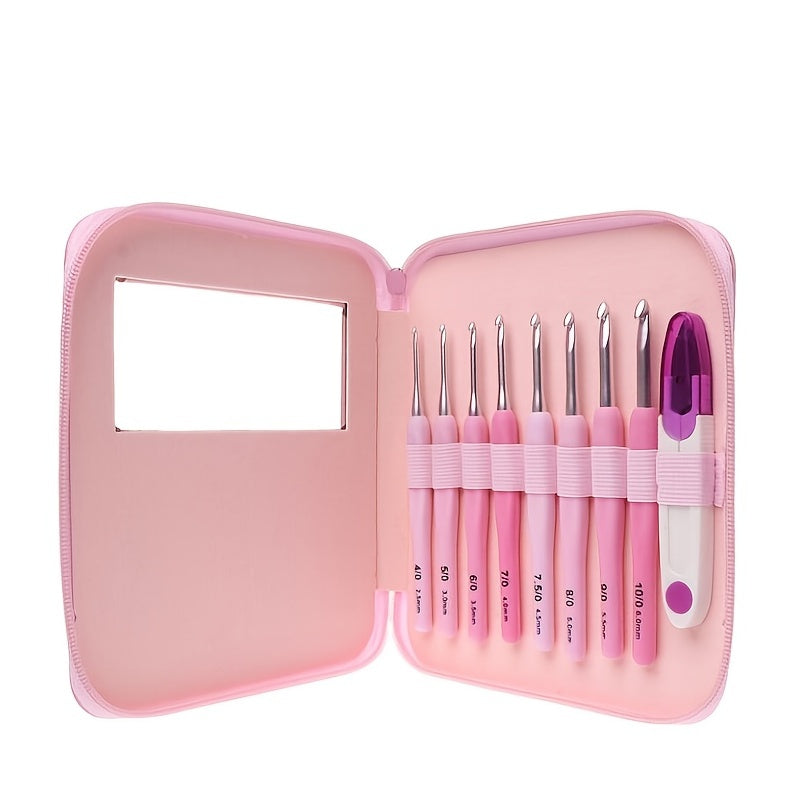 8pcs Thick Handle Sweater Needle Fine Gradient Soft Handle Crochet Set