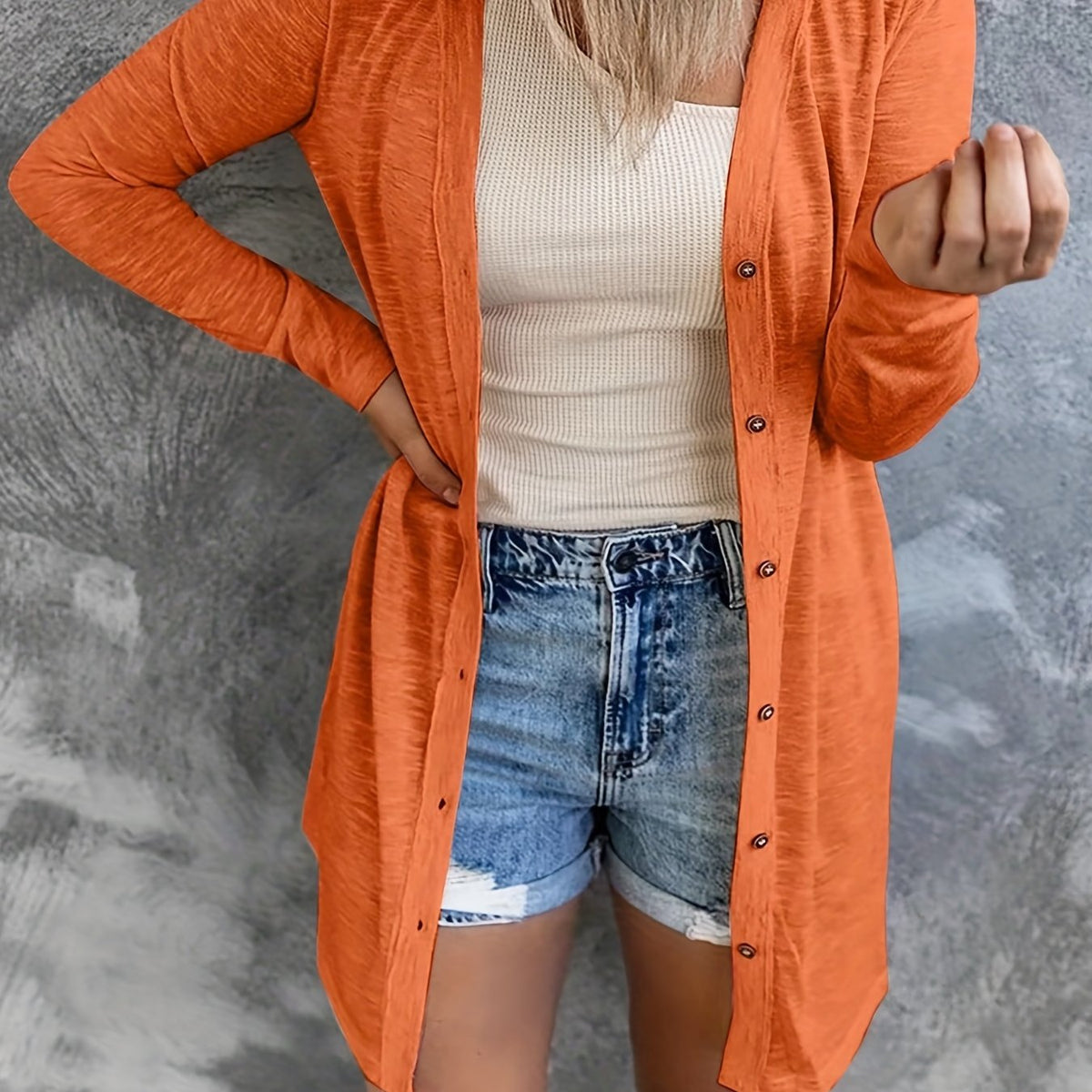  Casual Cardigan Women's Button Up Long Sleeve Cardigan