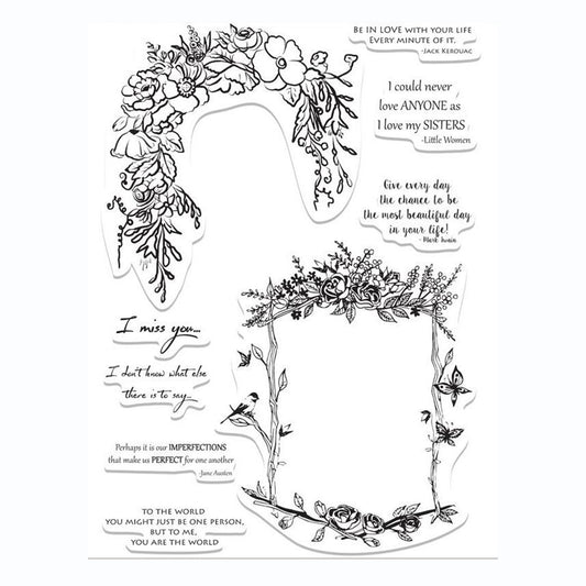 Flower Cartoon Animals Clear Stamps Rubber Stamp for DIY Scrapbooking