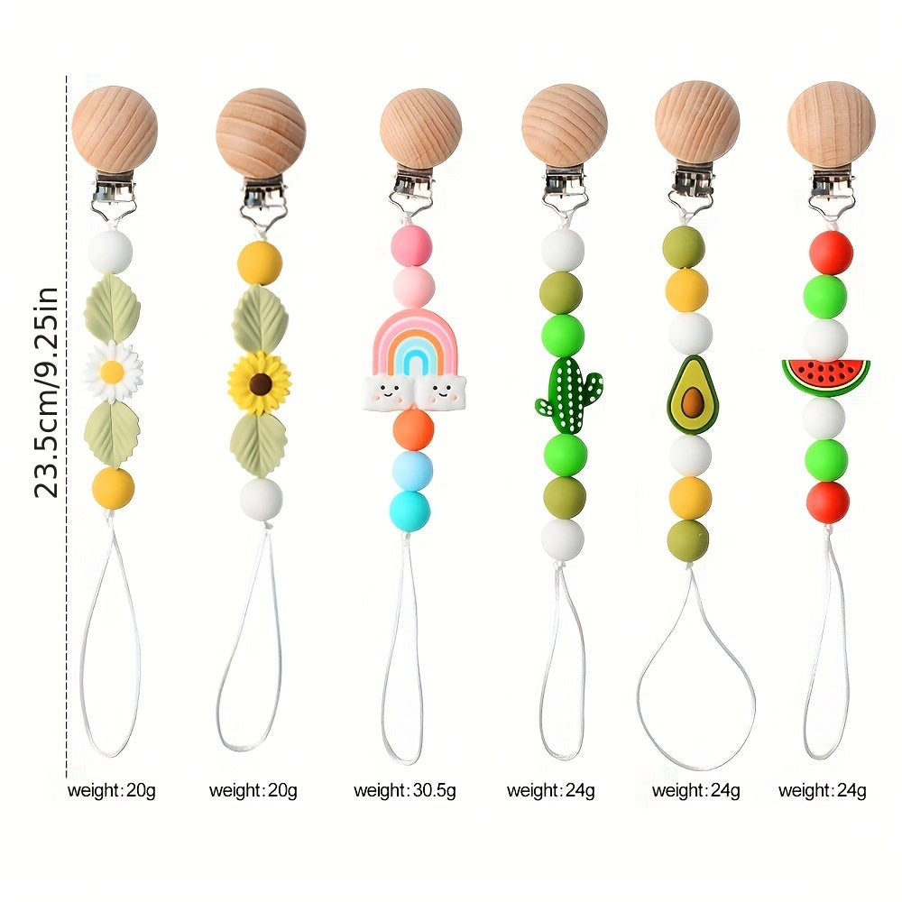 Stainless Steel Pacifier Chain & Handcrafted Beads Clip