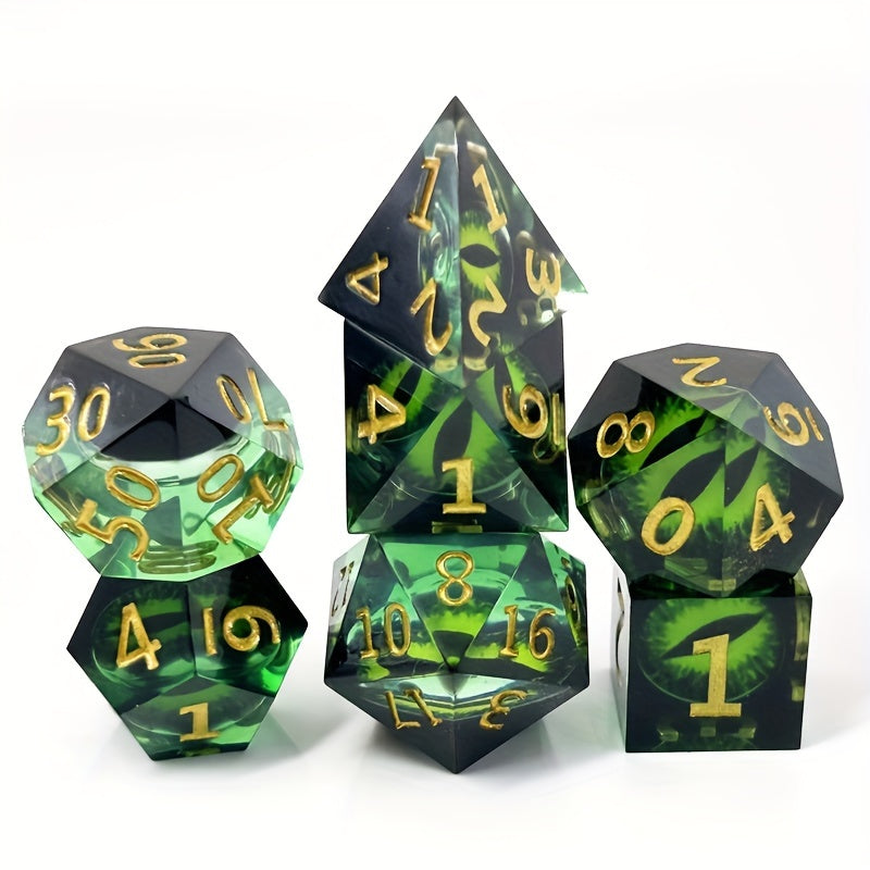 7pcs Resin Longan Dice for Games and Entertainment